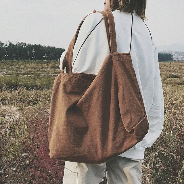 Milha-Plain Canvas Tote Bag