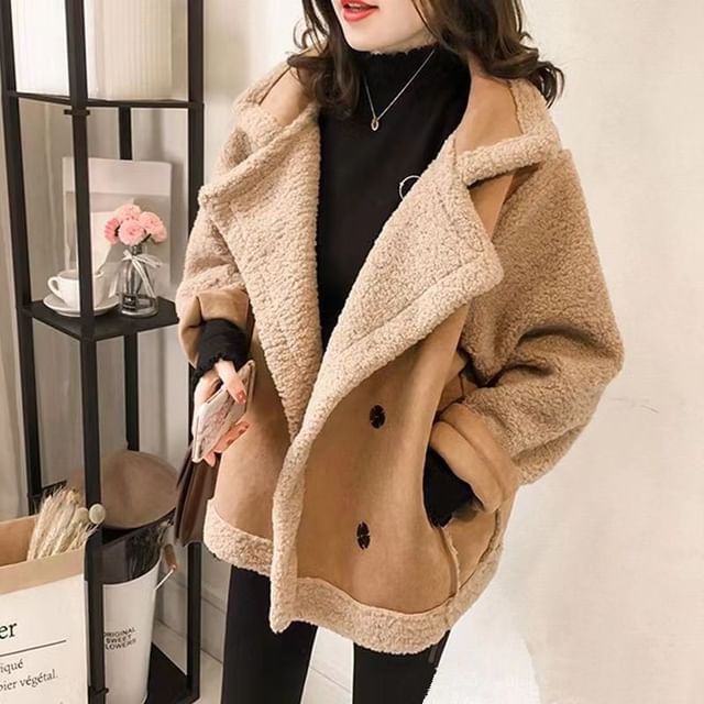 Acoustic Rain-Fleece-Lined Double-Breasted Jacket