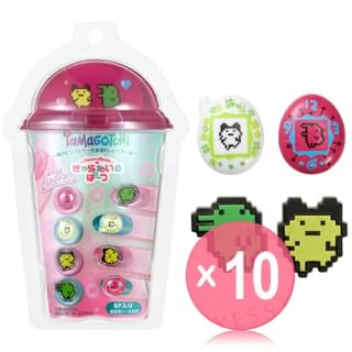 Bandai - Tamagotchi Character Original Pink & White Tamagotchi & Clover Nail Art Parts (x10) (Bulk Box)