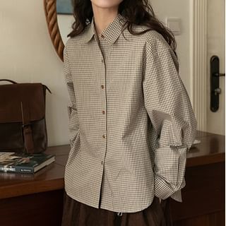 Lady Jean-Long-Sleeve Plaid Shirt