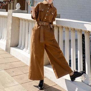 long sleeve wide leg jumpsuit