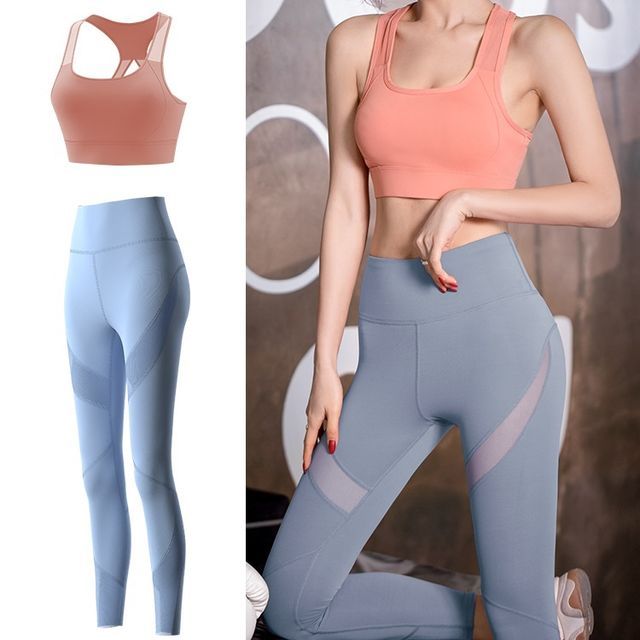 FAYE - Contrast Trim Sport Bra Top / Yoga Pants / Set