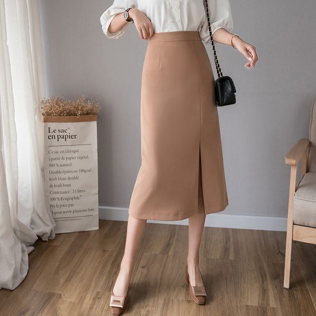 Gremora - Slit Midi Pencil Skirt | YesStyle