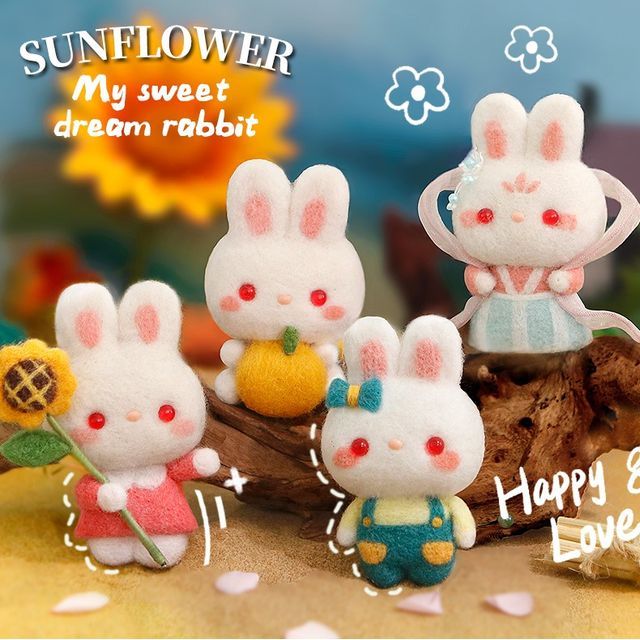 Embroidery Kingdom - Rabbit Keyring DIY Needle Felting Kit (Various ...