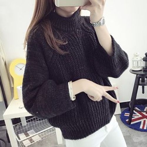 FR - High Neck Cable Knit Sweater | YesStyle