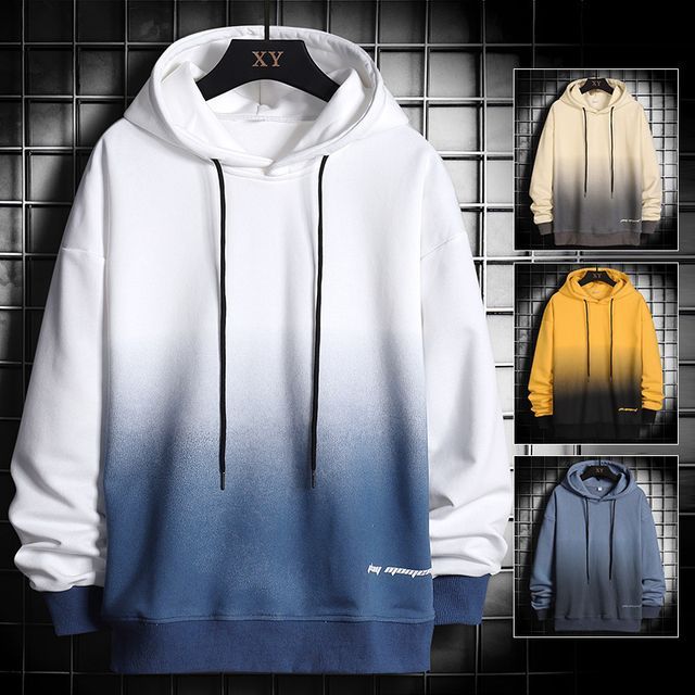 Myanderthal-Gradient Hoodie Mock Two-Piece Sweater