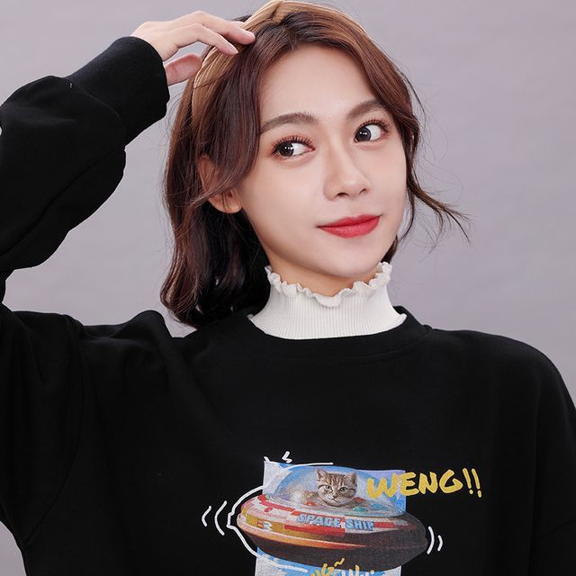 MIOW-Ruffle Mock Neck Decorative Collar