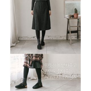 Inset Midi Skirt Napped Leggings 