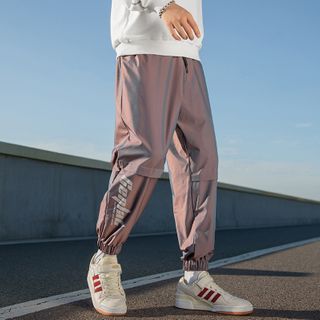 lettering fleece sweatpants