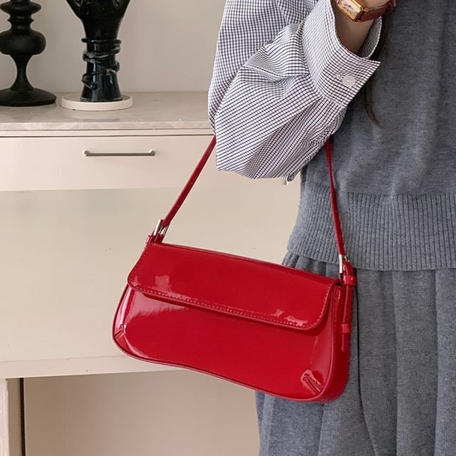 TangTangBags-Patent Flap Shoulder Bag