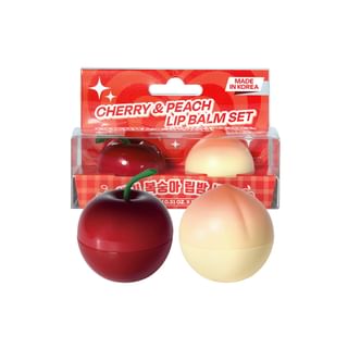 Pretty skin - Cherry & Peach Lip Balm Set