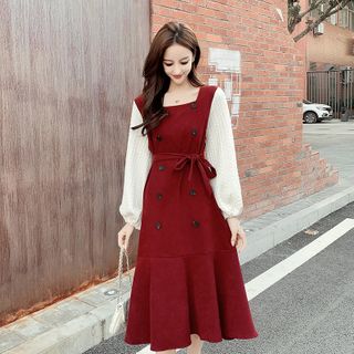long sleeve corduroy dress