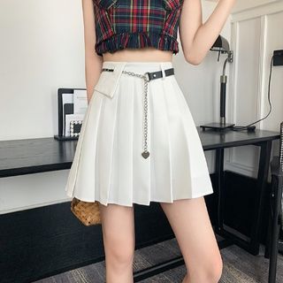 Maisee - High Waist Pleated Mini Skirt | YesStyle