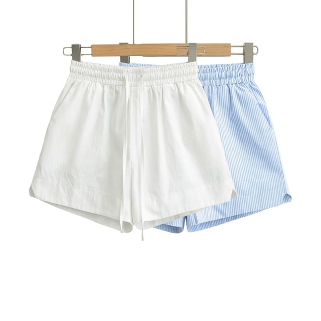 Ulark-Drawstring Waist Shorts