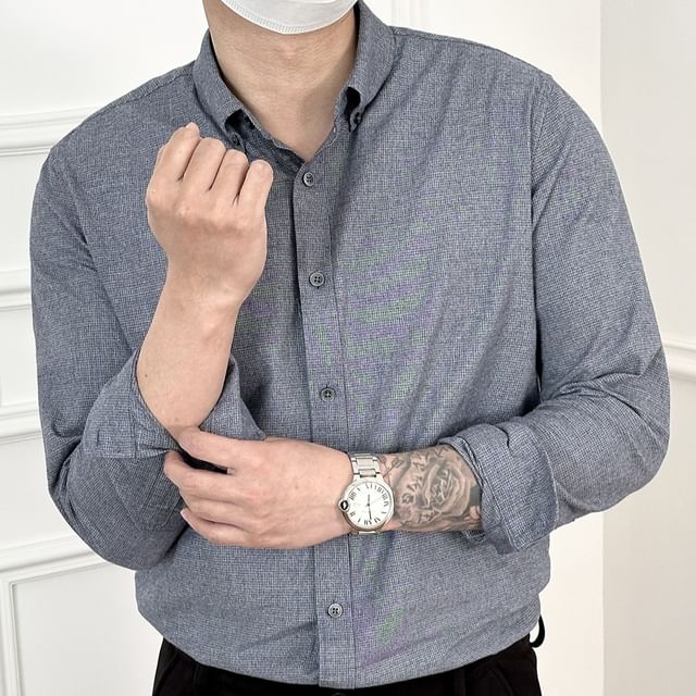 DragonRoad-Long-Sleeve Plaid Shirt