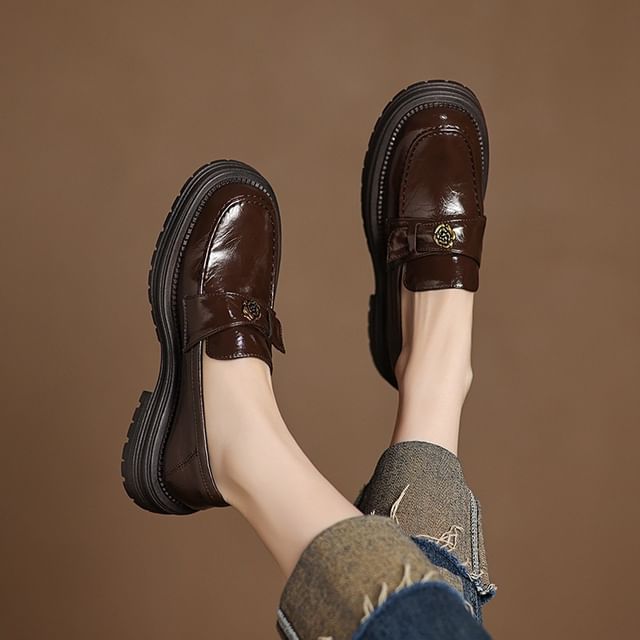 Cinnabelle-Platform Faux Leather Loafers