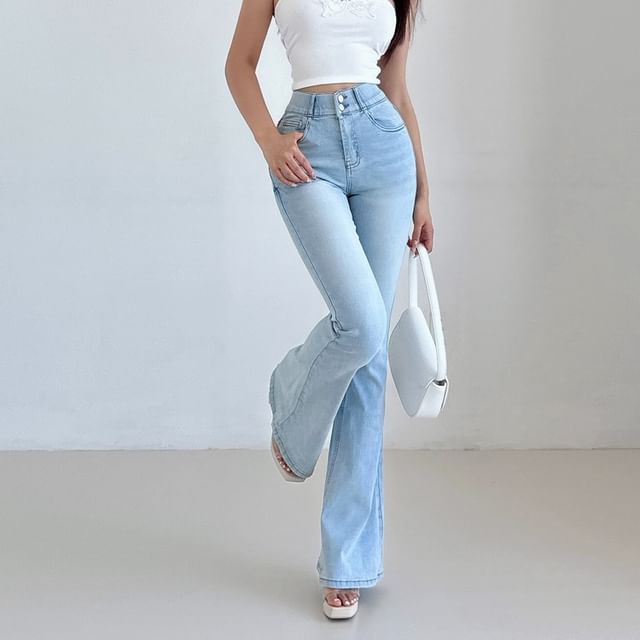 LIVIE-High Rise Flared Jeans Various Designs