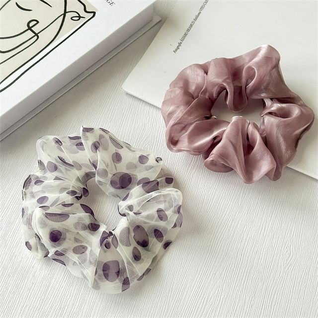 enthice-Plain Scrunchie Dotted Scrunchie