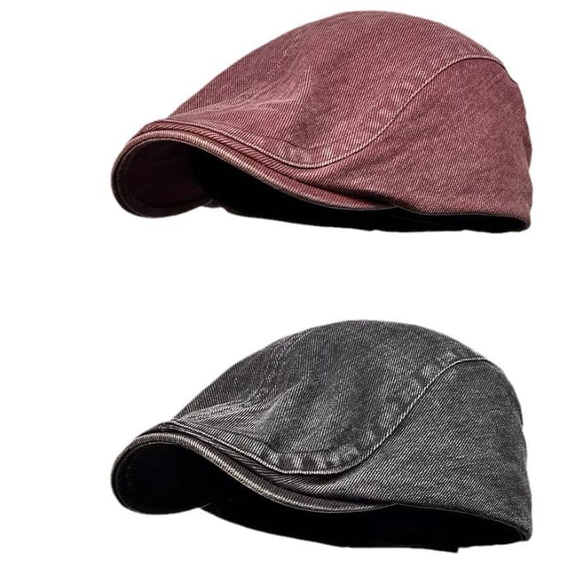 Sparktage-Washed Denim Newsboy Cap