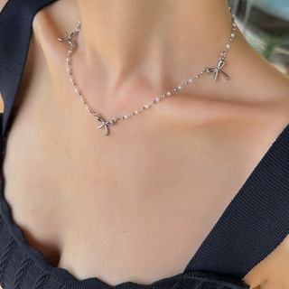 DABAGIRL Ribbon Pearl Linked Necklace