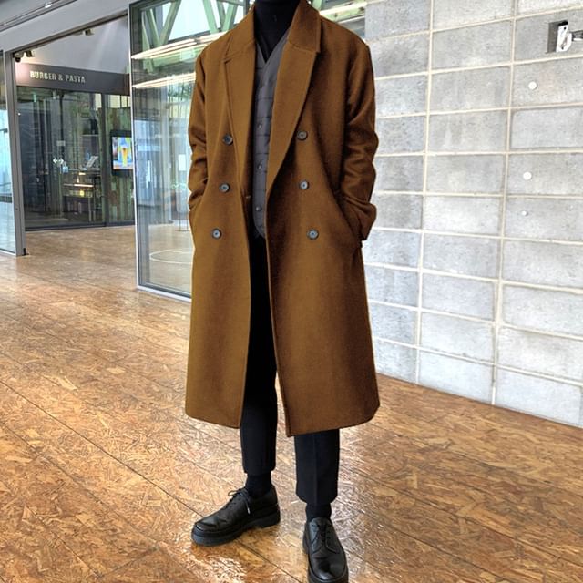 Blueforce-Plain Double Breasted Coat