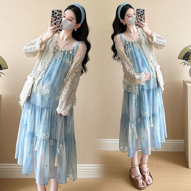chinese dress ladies Women's Long Sleeve V Neck White Lace Floral Maternity Gown Maxi  Photography Dress at Amazon Women's Clothing store