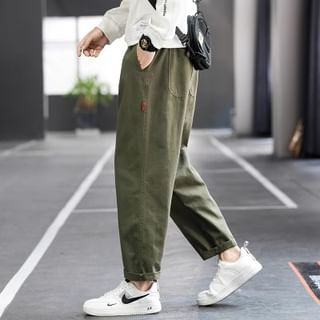 Priam-Mid Rise Plain Tapered Pants