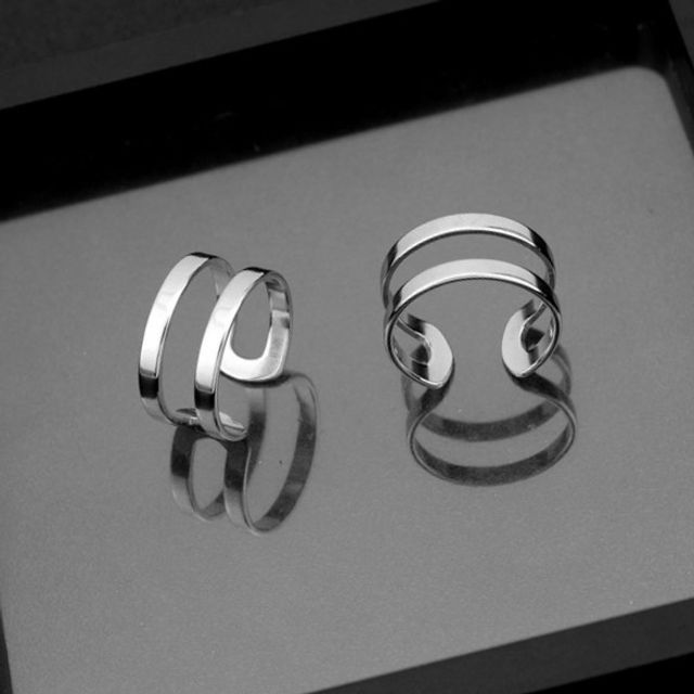 Juanitro-Cut-Out Stainless Steel Open Ring