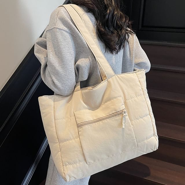 Melois-Textile Padded Plain Tote Bag