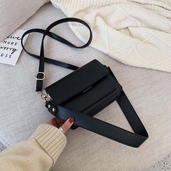 Skyglow - Faux Leather Flap Crossbody Bag Skyglow - Faux Leather Flap Crossbody Bag
