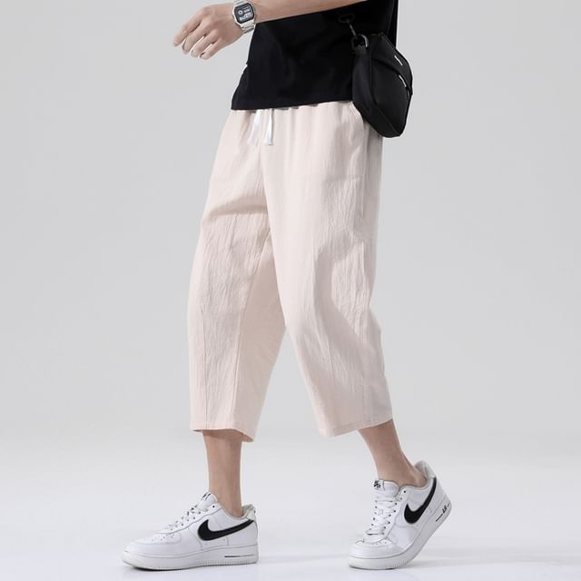 Wolfkane-Mid Rise Plain Capri Harem Pants