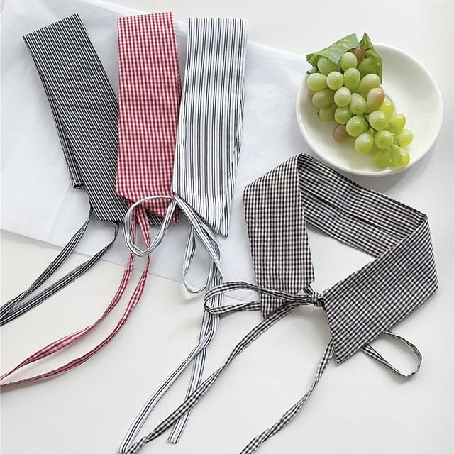 Porstina-Plaid Striped Decorative Collar