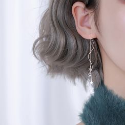 FOON - 925 Sterling Silver Star Threader Earrings