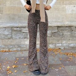 Honet - Leopard Print Wide Leg Pants Honet - Leopard Print Wide Leg Pants