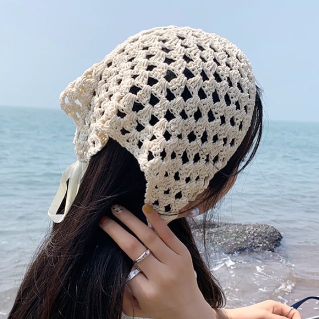 Pompabee-Knit Triangle Head Scarf