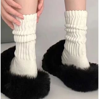 Litoya-Plain Ribbed Socks