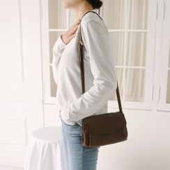 Wifky - Flap Pleather Shoulder Bag Wifky - Flap Pleather Shoulder Bag