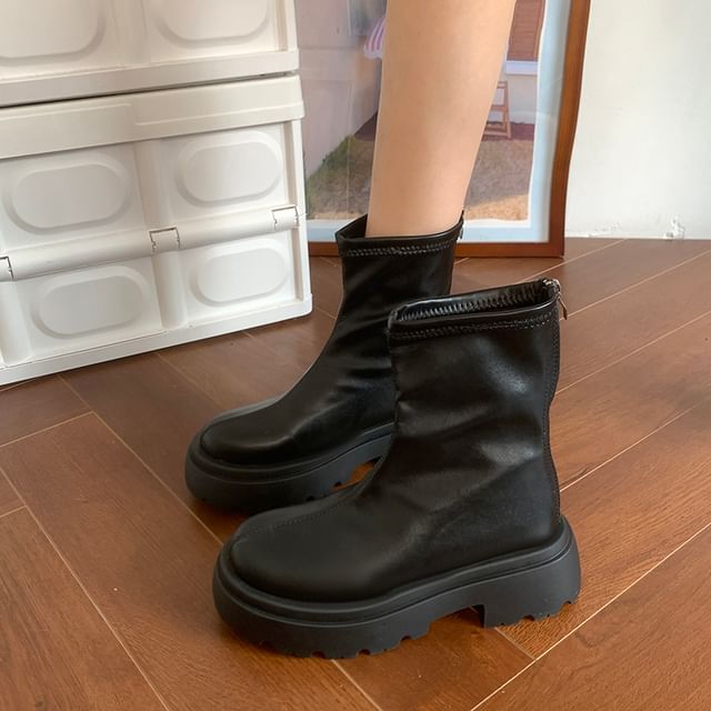 Nikao-Platform Plain Short Boots