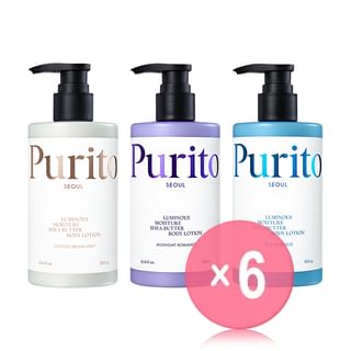 Purito SEOUL - Luminous Moisture Shea Butter Body Lotion - 3 Types (x6) (Bulk Box)