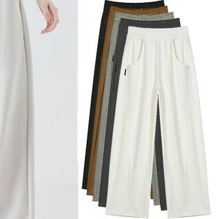 Maisee-Elastic Waist Plain Harem Sweatpants Various Designs