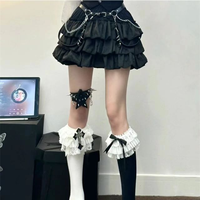 Miu B-High Rise Plain Mini A-Line Skirt