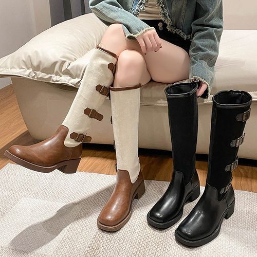 Two tone cheap tall boots