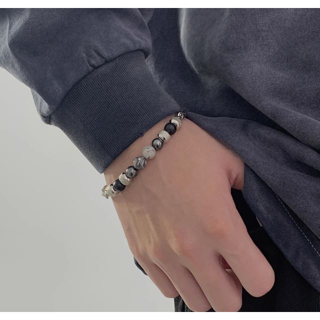 Black Degree-Beaded Bracelet