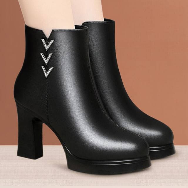 Freesia-High Heel Pointy Ankle Boots