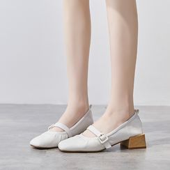 Siji - Low-Heel Buckled Pumps Siji - Low-Heel Buckled Pumps