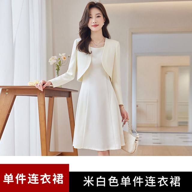 Romance Crop Jacket Square A-line Sleeveless Dress Set (2色) l_p0201141362.jpg