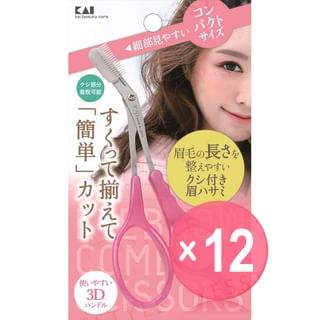 KAI - Eyebrow Scissors With Comb DX (x12) (Bulk Box)