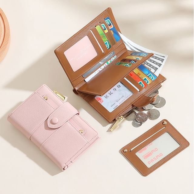 tablarosa-Plain Faux Leather Wallet