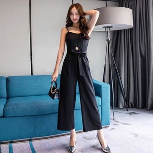 FancyMe - Spaghetti-Strap Jumpsuit with Sash | YesStyle
