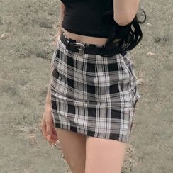 HERMITAKH - Plaid Pencil Skirt HERMITAKH - Plaid Pencil Skirt